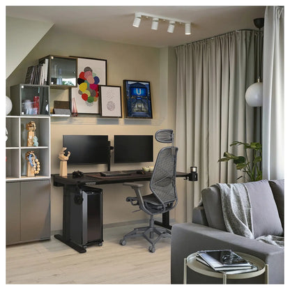 Gaming/Coding desk sit/stand, electric/black, 160x80 cm